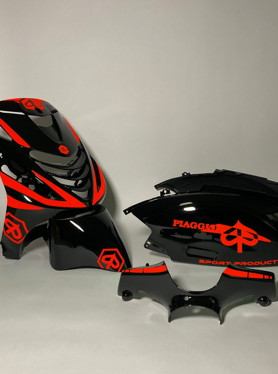 Piaggio Zip Stickerset - Crossed - Fluor Orange