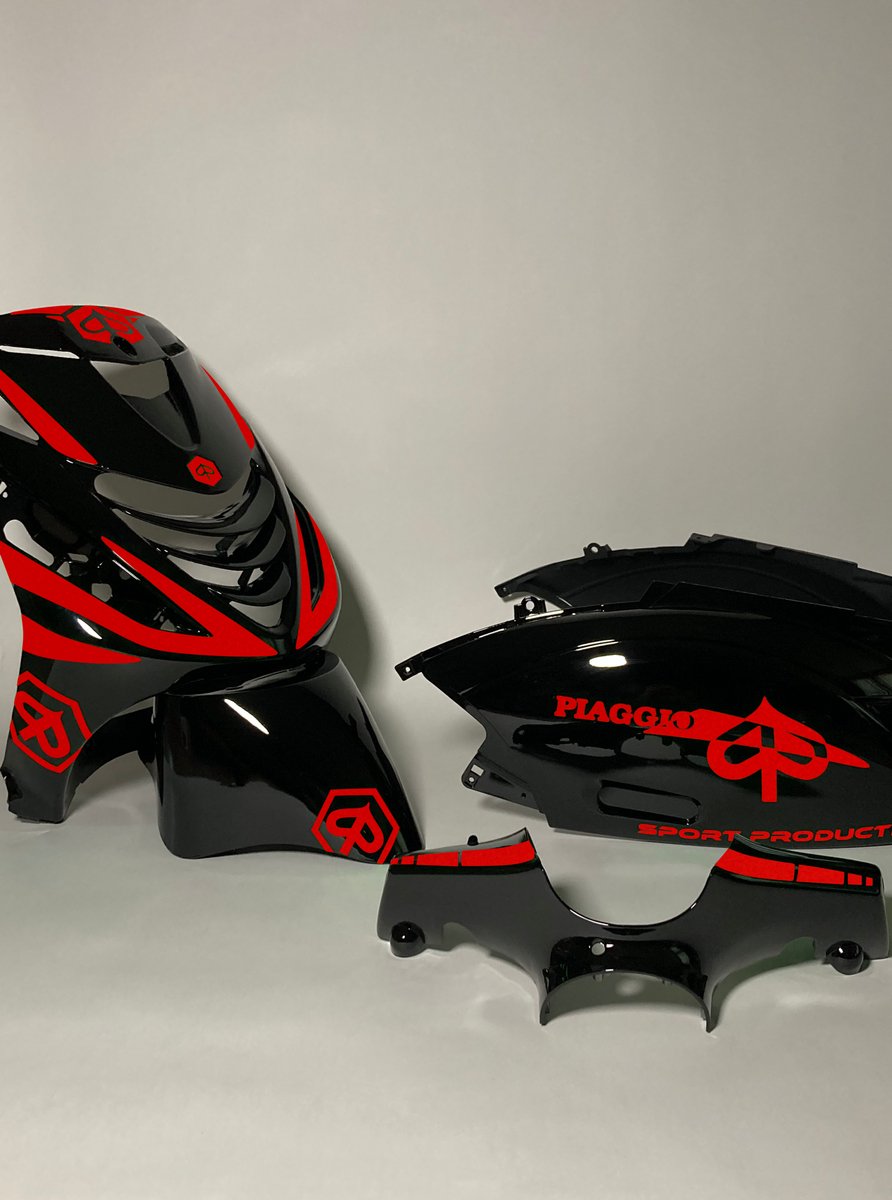 Piaggio Zip Stickerset - Crossed - Rood