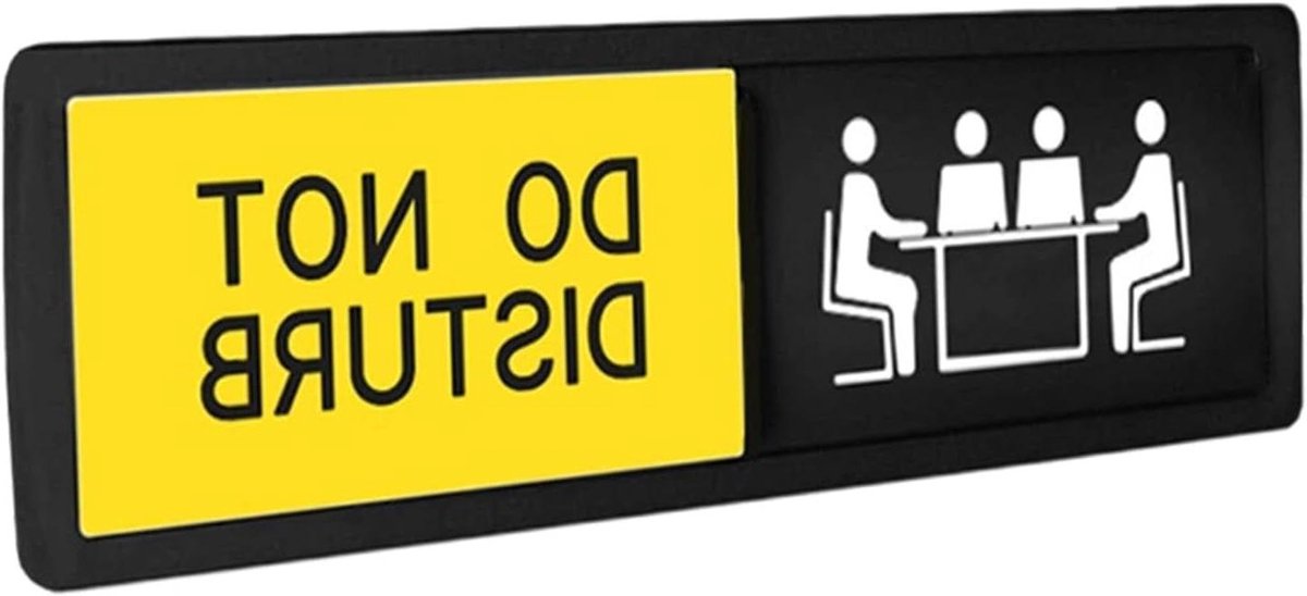 Deurborden - Schuifbord - Privacy Aangeven - Dubbelzijdig Display - 20 x 6 cm - Zwart