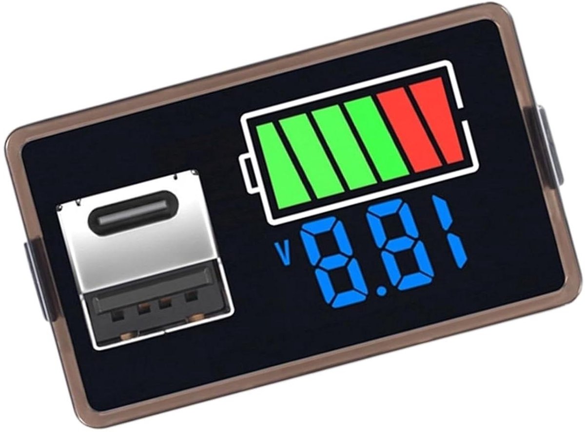 Batterij Spanning Monitor - Voltage Tester - Voertuig Controle - Dynamische Laad Pictogrammen - DC8-30V - Zwart