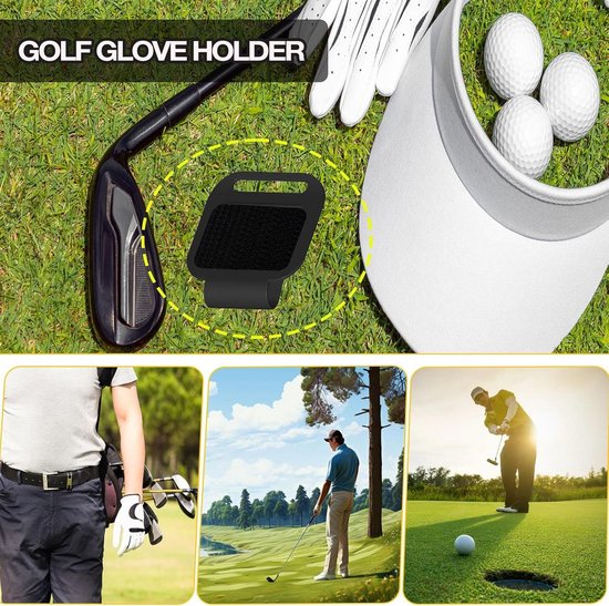 Golfhandschoen houder - Clip tas - Golfspel verbeteren - Stevig ABS materiaal - 9.5 x 9.5 cm - Zwart — afbeelding 4