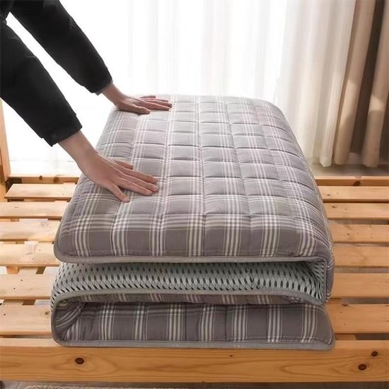 Japanse futon matras - Dikke slaapmat - Comfortabel slapen - Draagbaar en opvouwbaar - 09 x 19 m - Grijs — afbeelding 2
