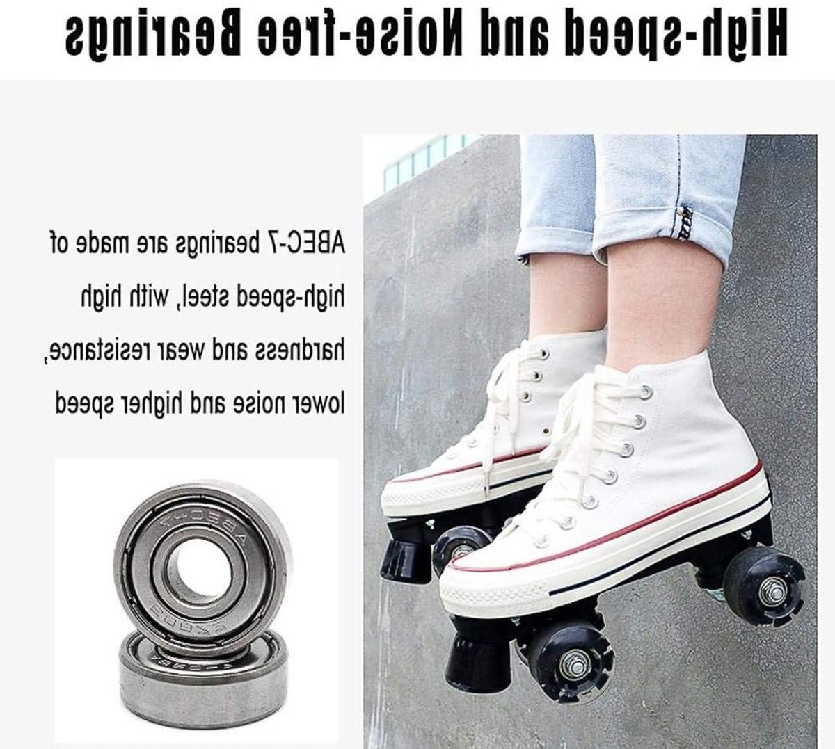 Rolschaatsen Dubbele Rij Quad skates Buiten Plezier Canvas Hoge Schacht
