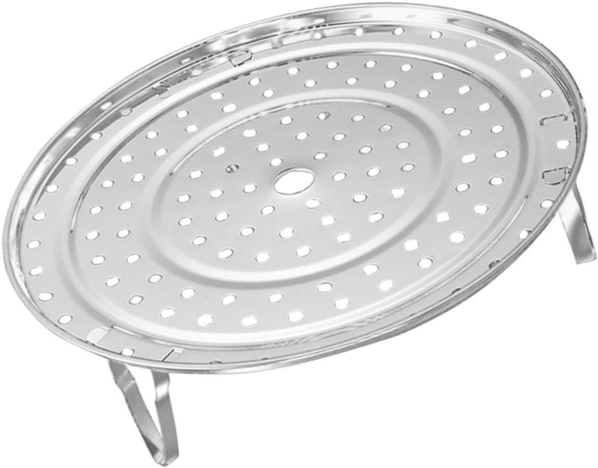 Stoomrek met Statief - Kookmand Bakrek - Gezond Koken - Roestvrij Staal - 18 cm - Zilverkleurig