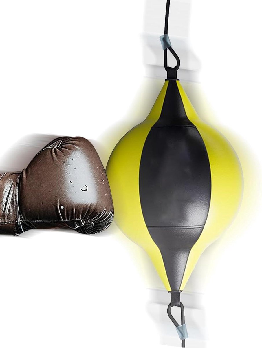Boksbal Trainingstas - Vechtsport Bal - Fitness Thuis - Verbeterde Coördinatie - 170 cm Lengte - Geel