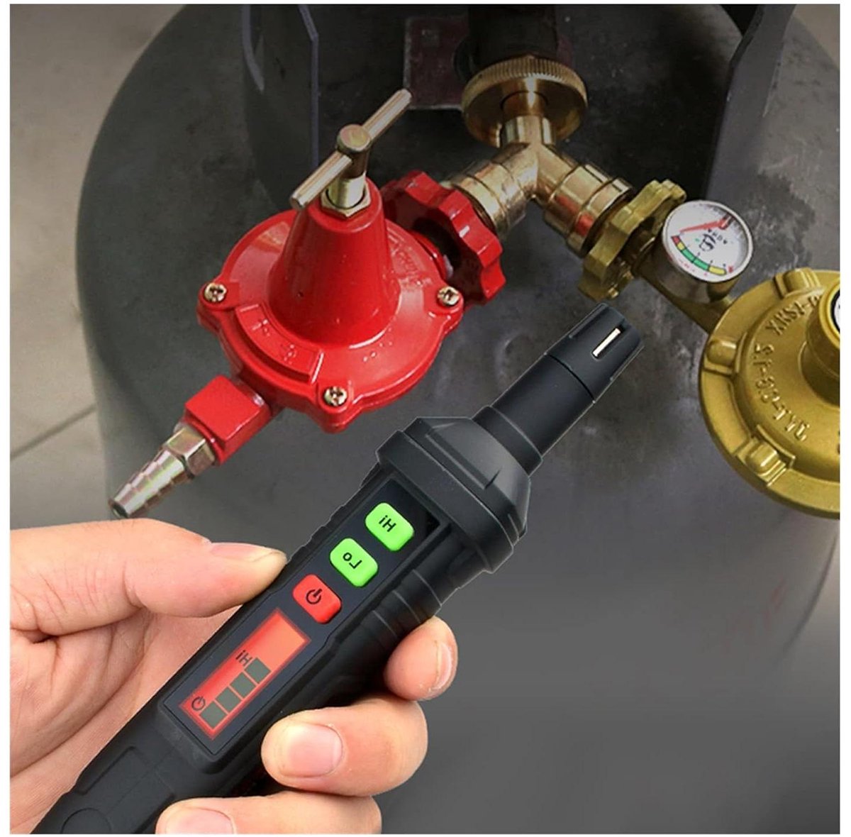 Luchtkwaliteitsmonitor - Gasmeter Analyzer - Lekdetectie Gas - Zichtbaar Hoorbaar Alarm - Pen Type - Zilver