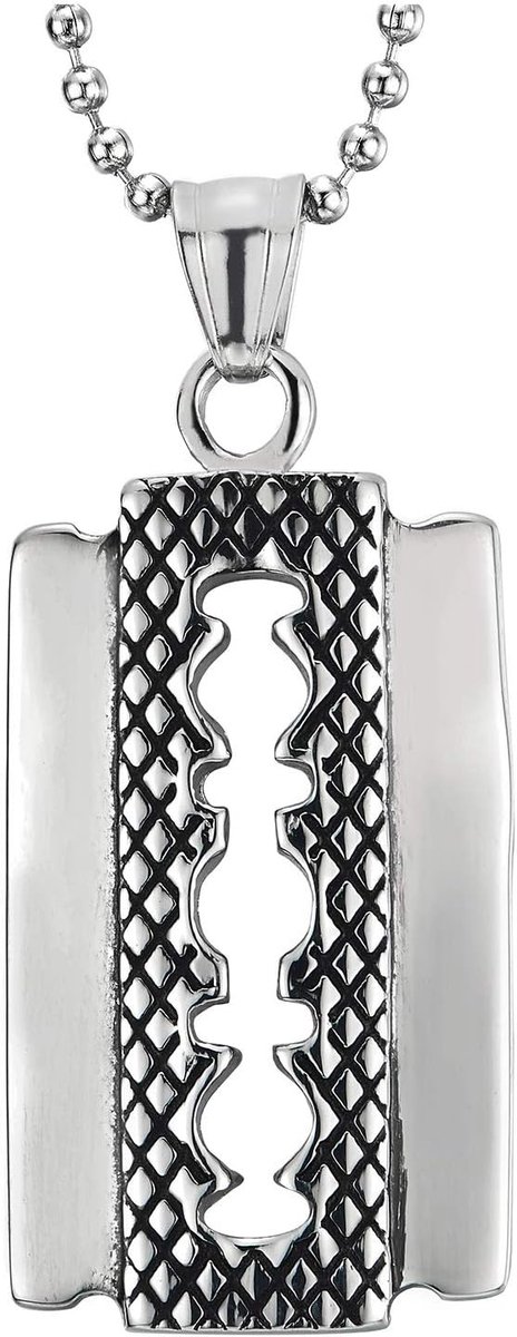 Heren Scheermes Hanger Ketting Roestvrij Staal Vintage Diamant Vorm