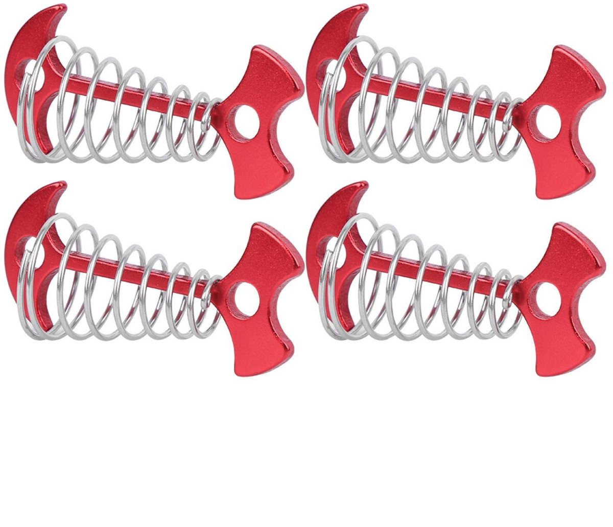 MTTproducts- Grondankers 4-delig - Spiraalvormig - Multifunctionele Tentaccessoires - Geschikt voor Houten Platforms - Aluminiumlegering/Roestvrij Staal - 7.7x3.6cm - Tentpalen