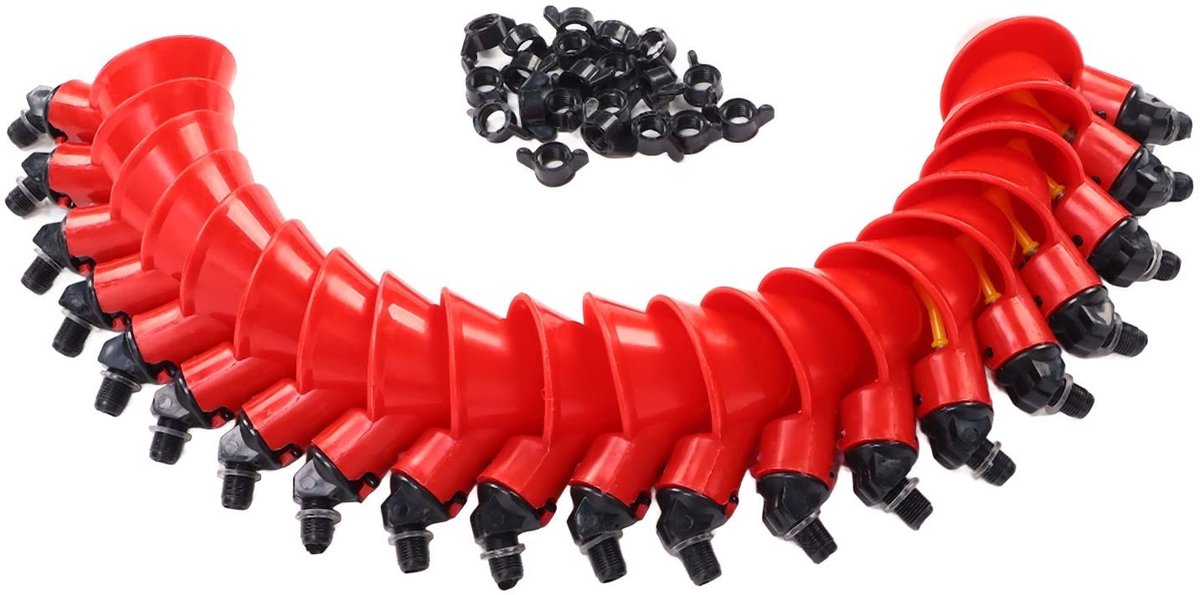 MTTproducts- Drinknippel Automatisch Systeem - Set van 20 - Hoogwaardig Materiaal - Geschikt voor Kippenhok/Stal/Tuin - Duurzaam - Eenvoudige Installatie - Kippendrinkbak