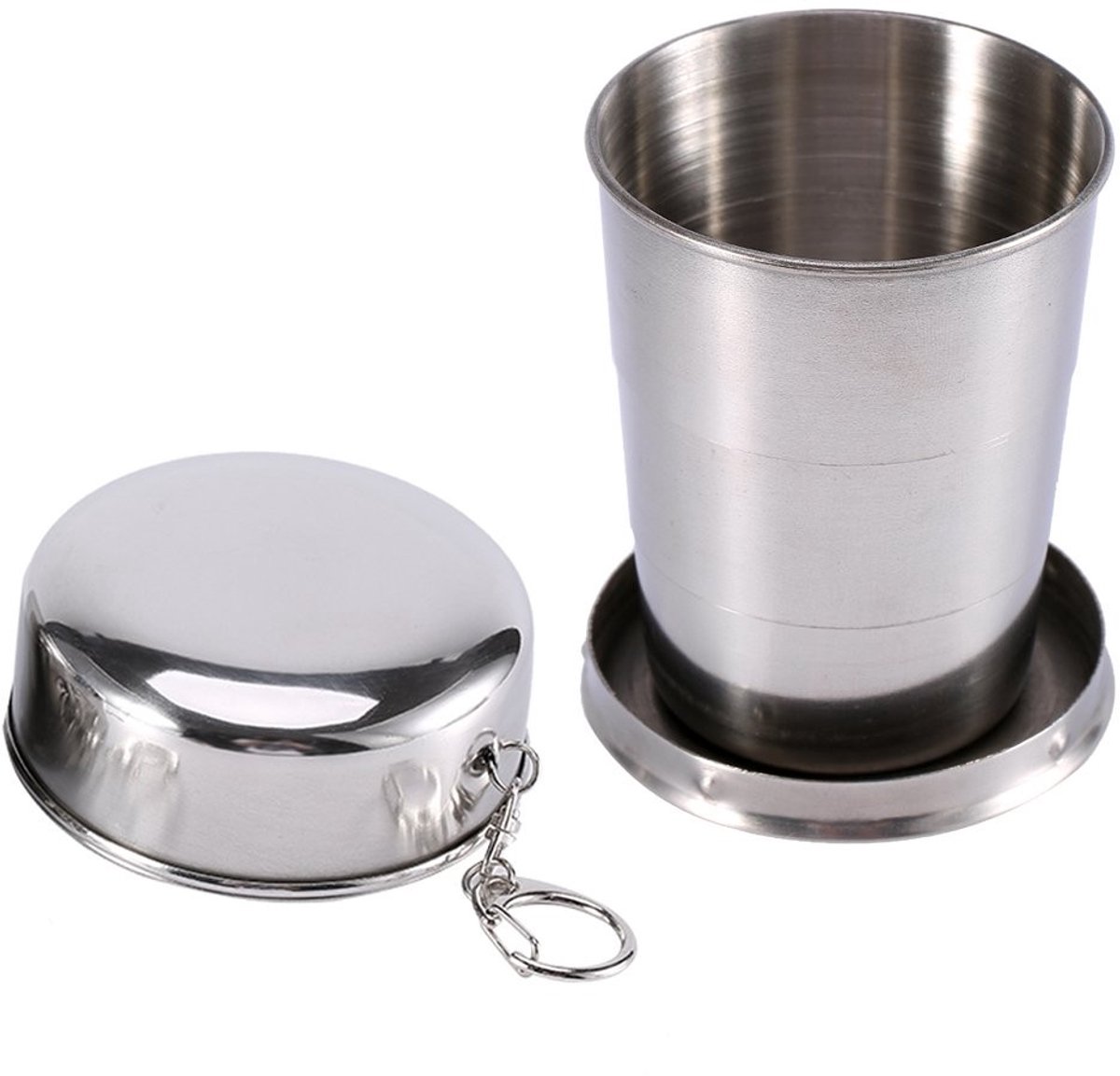 MTTproducts- Intrekbare Mok - Roestvrij Staal - Opvouwbare Drinkbeker - Lichtgewicht - Duurzaam - Ideaal voor Reizen/Wandelen - Opvouwbare Beker