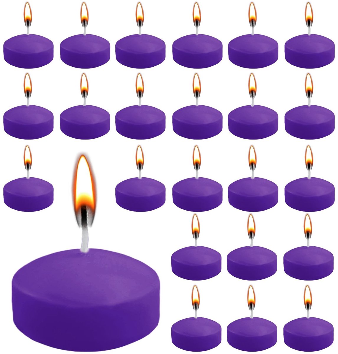NTH products- Drijvende Kaarsen 24 Stuks - Ongeparfumeerde Zwemkaarsen - 5 cm - Veilig en Betrouwbaar - Voor Bruiloft/Valentijnsdag/Kerstdecoratie - Gemaakt van 100% Was en Lont