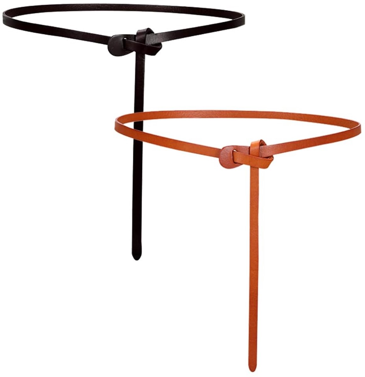 NTH products- Tailleriem Dames - 2 Stuks - Verstelbaar - PU Leder - Geknoopte Riem - Zacht/Duurzaam - Geschikt voor Jurk/Trui - Damesriem