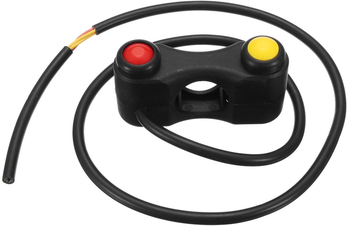 MTTproducts - 22mm Handlebar Switches - Push Button - Eenvoudige montage - Zwart - Motorfiets accessoires - Geschikt voor race motoren - 2-knops bediening