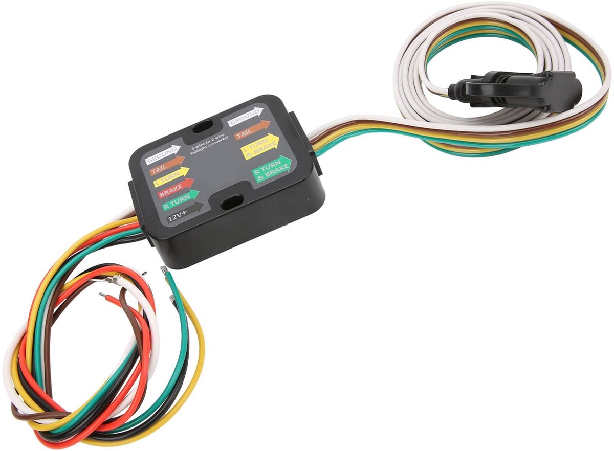 MTTproducts- Achterlichtconverter 4-weg - Trailerconnector - Kunststof - Betrouwbaar - Duurzaam - Kleurgecodeerd - Aanhangerconnector