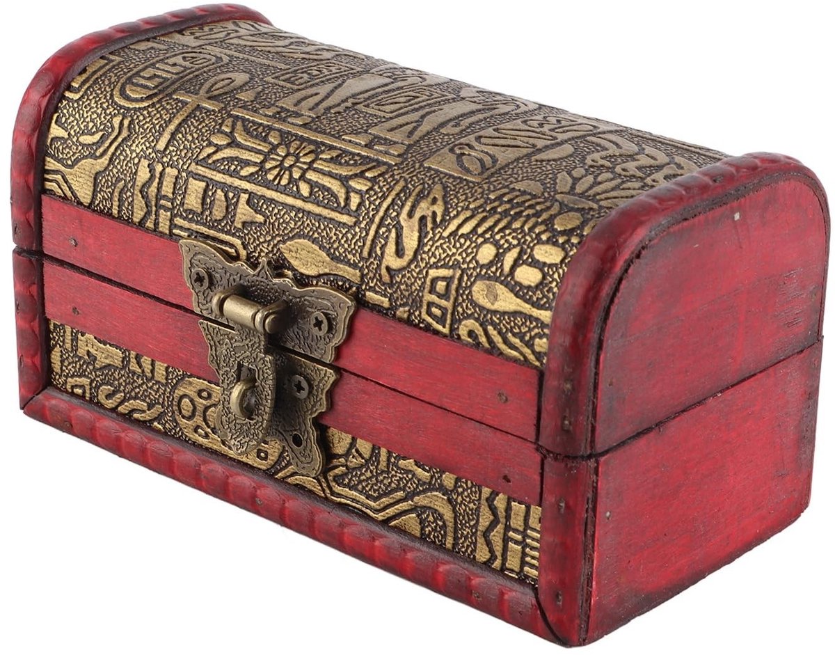 MTTproducts- Schatkist met cijferslot - Houten Kist - Opbergdoos voor Sieraden - Europese Vintage-Stijl - Duurzaam Hout - Klein Formaat - Sieradendoos