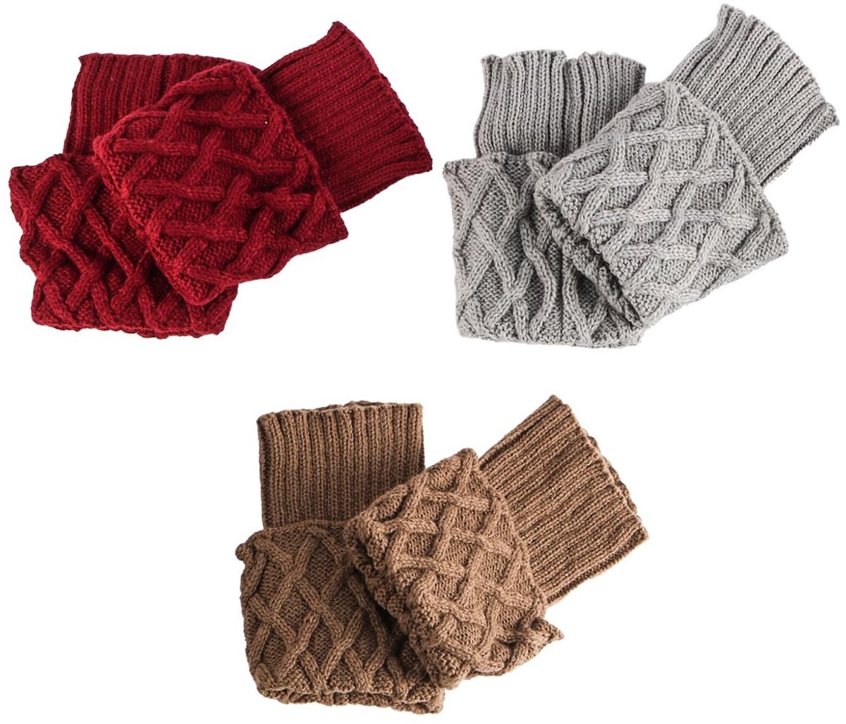 MTTproducts- Laarzensokken winterwarm - Laarzenmanchetten - Antislip - Korte pijpen - One-size-fits-all - Gehaakt/gebreid - Beenwarmers