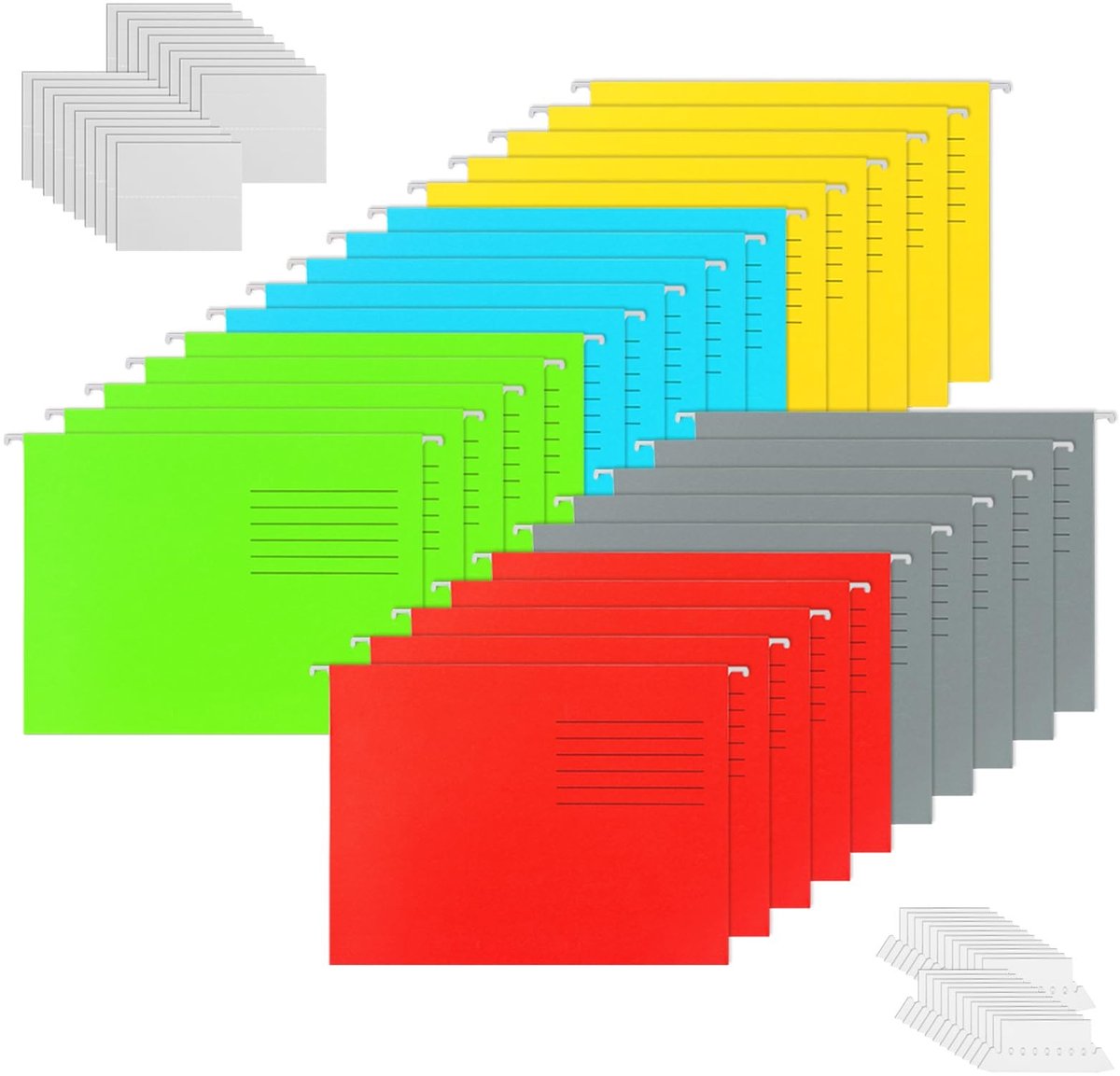 MTTproducts- Hangmappen A4 - 25 Stuks - Kleurrijke Hangmappen - Hoge Capaciteit - Waterdicht - Duurzaam Papier - Voor Kantoor/School - Archiefmappen