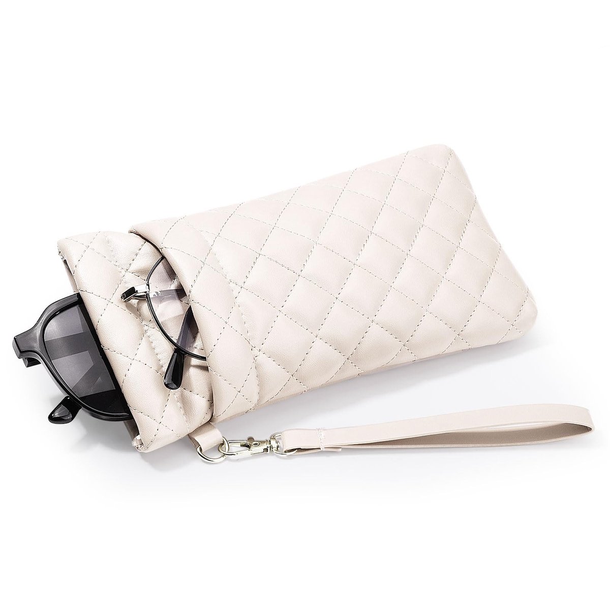 MTTproducts- Zonnebrilcase Groot - Dubbele Opbergtas - Waterdicht PU - Antislip - Met Lanyard - Zachte Voering - Brilhoes