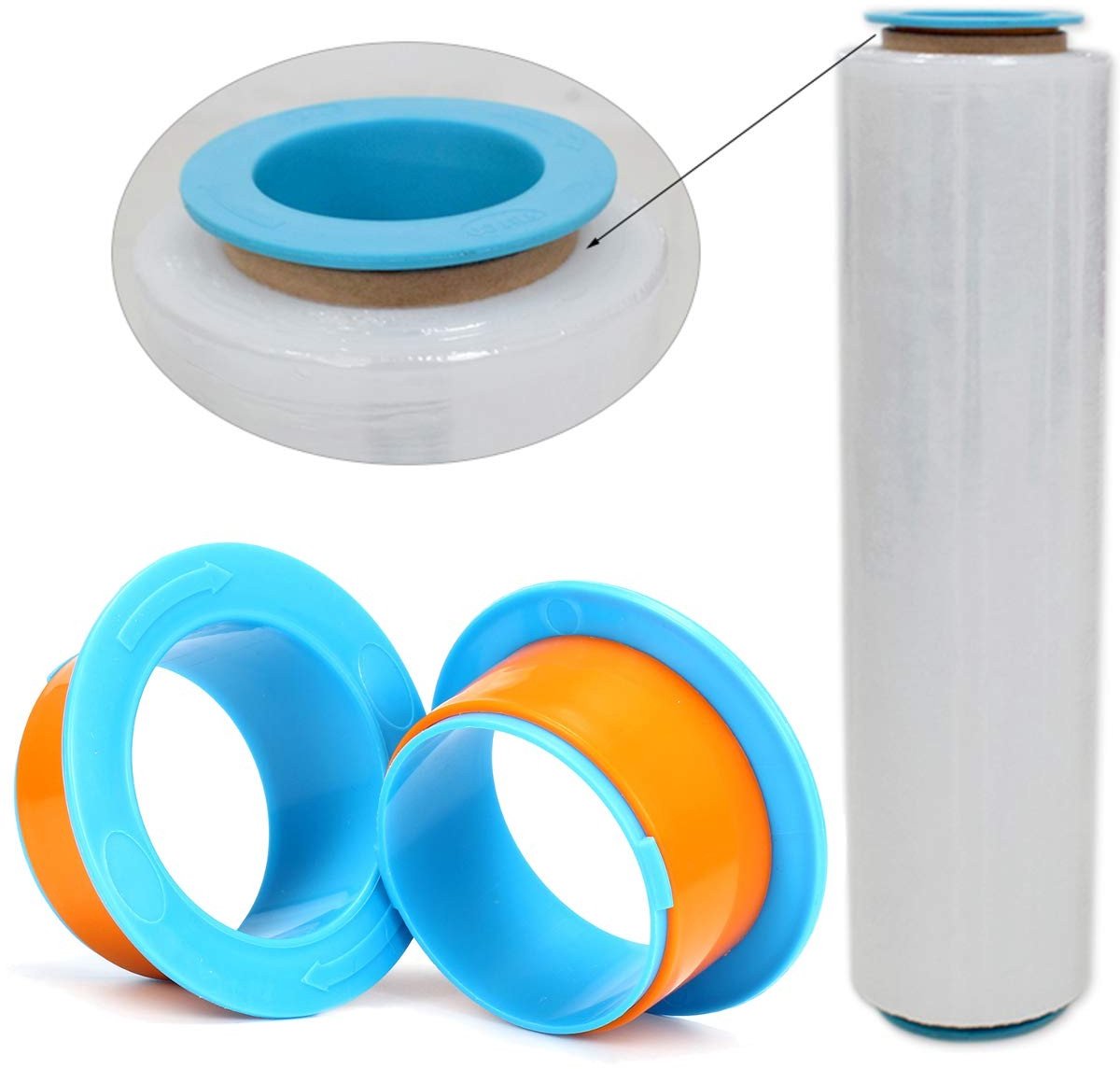 MTTproducts- Krimpfolie Set Lichtgewicht - Krimpfolie Hand Saver - Stretch Film Dispenser - Herbruikbaar - 2 Stks/Set - PE Materiaal - Verpakkingsfolie