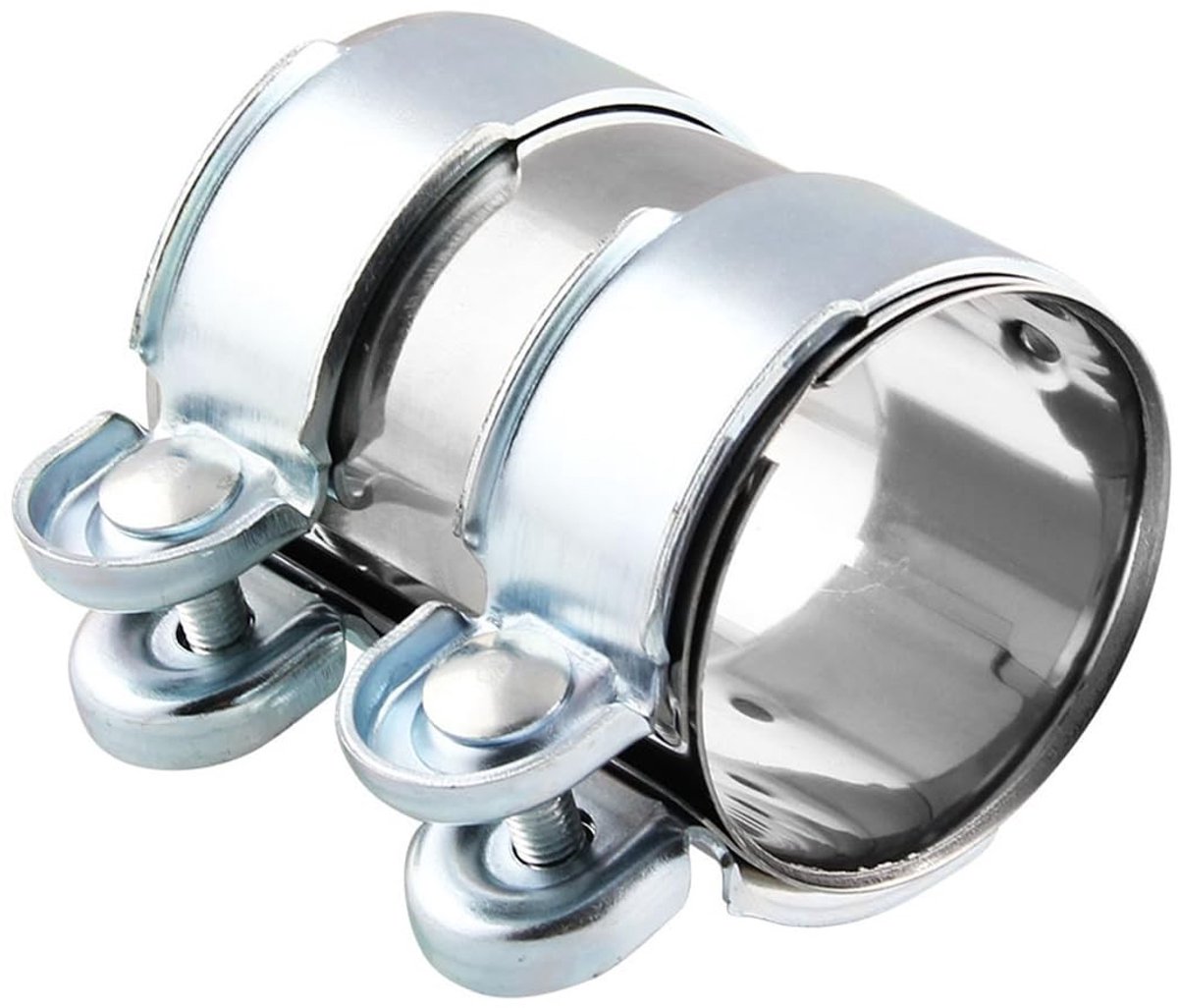 MTTproducts- Uitlaatklem Diameter 51 Mm - Dubbele Klem - Universele Klem - RVS Klem - Reparatieklem - Eenvoudig te installeren - Uitlaatklemmen