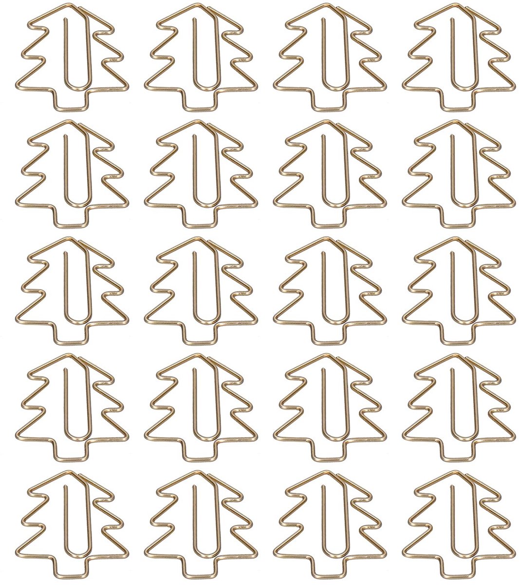 MTTproducts- Paperclips 20 Stuks - Kerstboomvorm - Kantoor Benodigdheden - Antirust - Duurzaam - Kleurvast - Organiseren en Repareren - Kantoorbenodigdheden