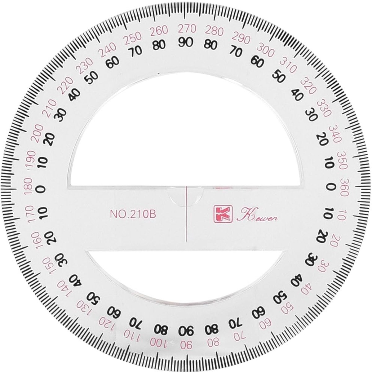 NTH products- Gradenboog 10 cm - Ronde Protractor - Kunststof Meetgereedschap - Transparant - Tekenbenodigdheden - Duurzaam Materiaal