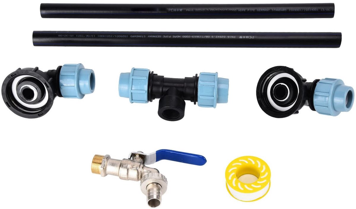 NTH products - IBC Adapter - Gooseneck Connector - 60mm Inlaatdiameter - IBC Tanks - Wateropslag - Eenvoudige installatie - Geschikt voor IBC - Zwart
