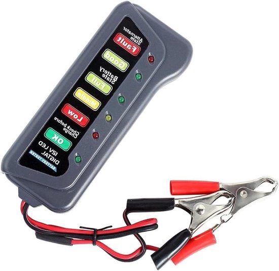 Auto Accu Tester - Motorfiets Tester - Voertuig Onderhoud - Digitaal Dynamo Testen - 12V - Zwart