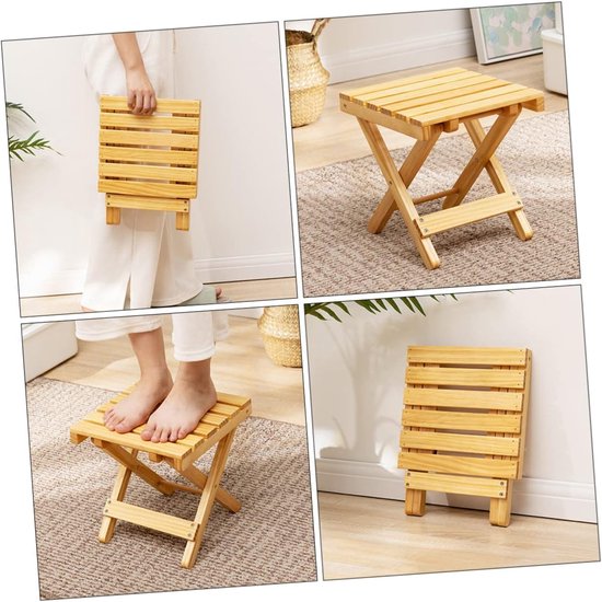 Houten Klaptafel - Buitentafel Picknicktafel - Buiten Genieten - Compact Lichtgewicht - 28x26cm - Licht Geel van Houten — afbeelding 5