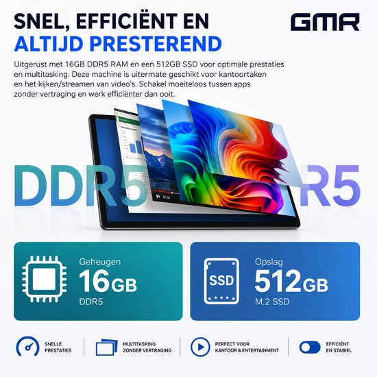 GMR Windows 11 Tablet - 16 inch QHD Touchscreen - 16GB RAM - 512GB SSD ...