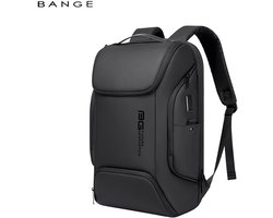 CarryQuest® - BANGE Laptop Rugzak 15.6 inch - Zakelijke Business Backpack met USB Oplaadpoort - Waterafstotende Rugtas met Laptopvak, Anti-Diefstal Vak & Organizer - Zwart
