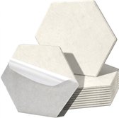 Akoestische Panelen - Hexagon - Wit - 10 stuks - Wandpanelen - Geluidsisolatie - Vilt - Prikbord - Wanddecoratie