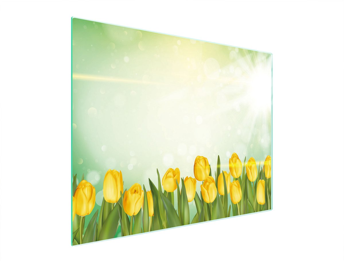 TMK ArtDeko Serie - Snijplank - 52x40 cm - Hartglas - Tulpen