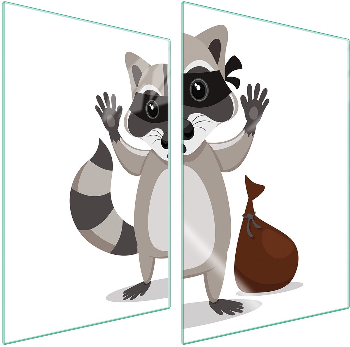 TMK ArtDeko - Beschermplaat van Gehard Glas - 35x52 cm - Keuken - Sneeuwpanter Ontwerp