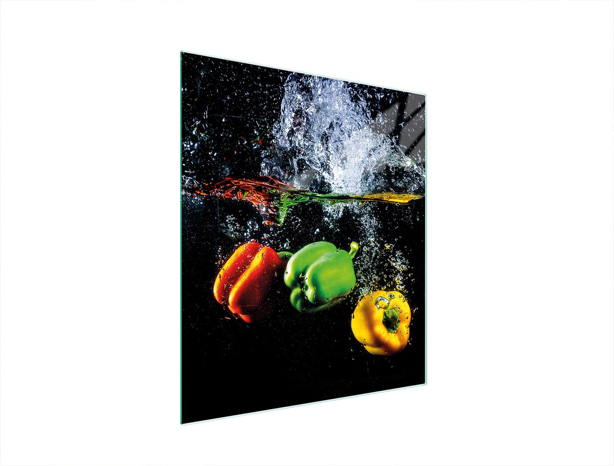 TMK ArtDeko Serie - Snijplank - Geharde Glas - Motief Paprika - 45x52 cm