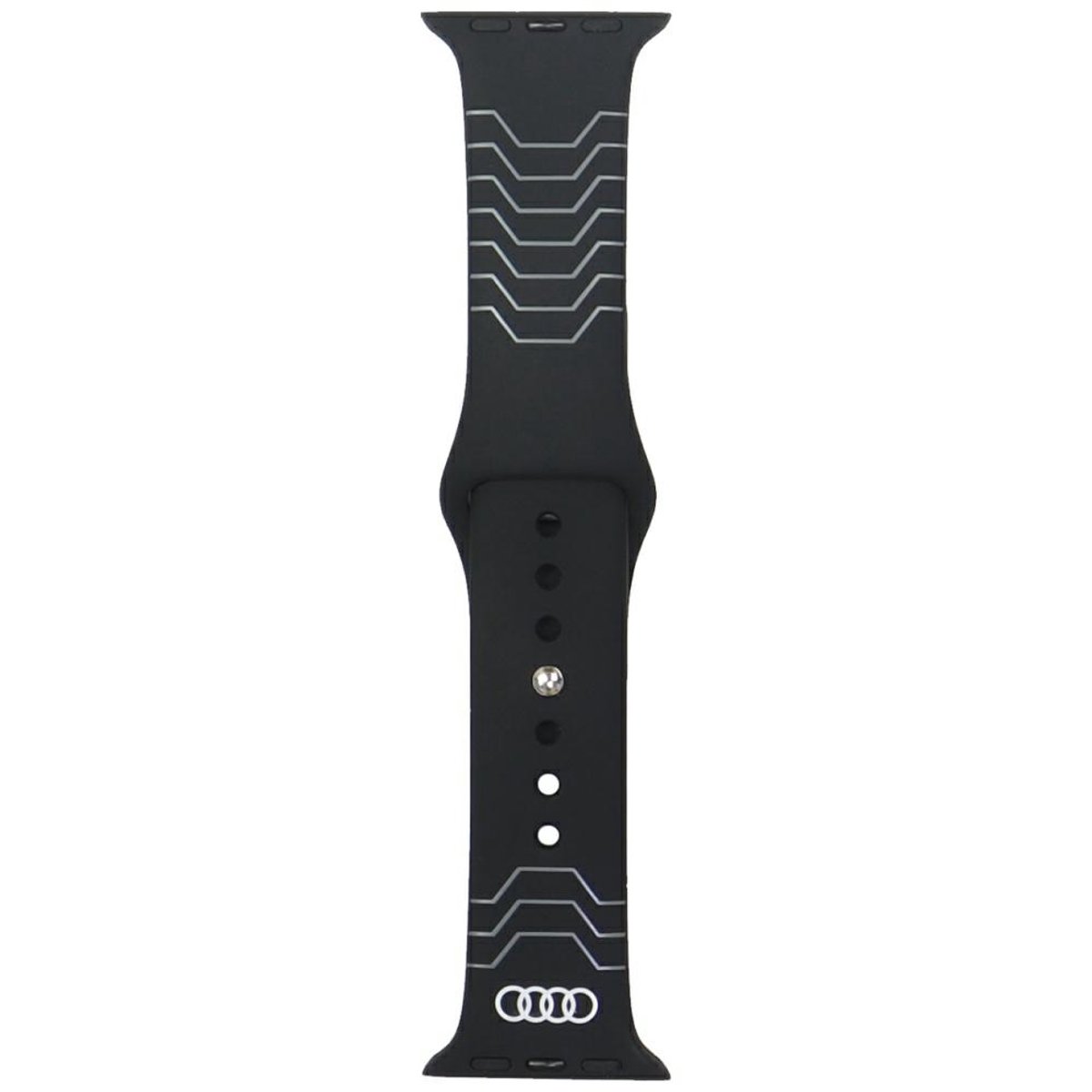 Audi Geometric Series - Horlogebandje - Zwart - Siliconen - Apple Watch Compatibel