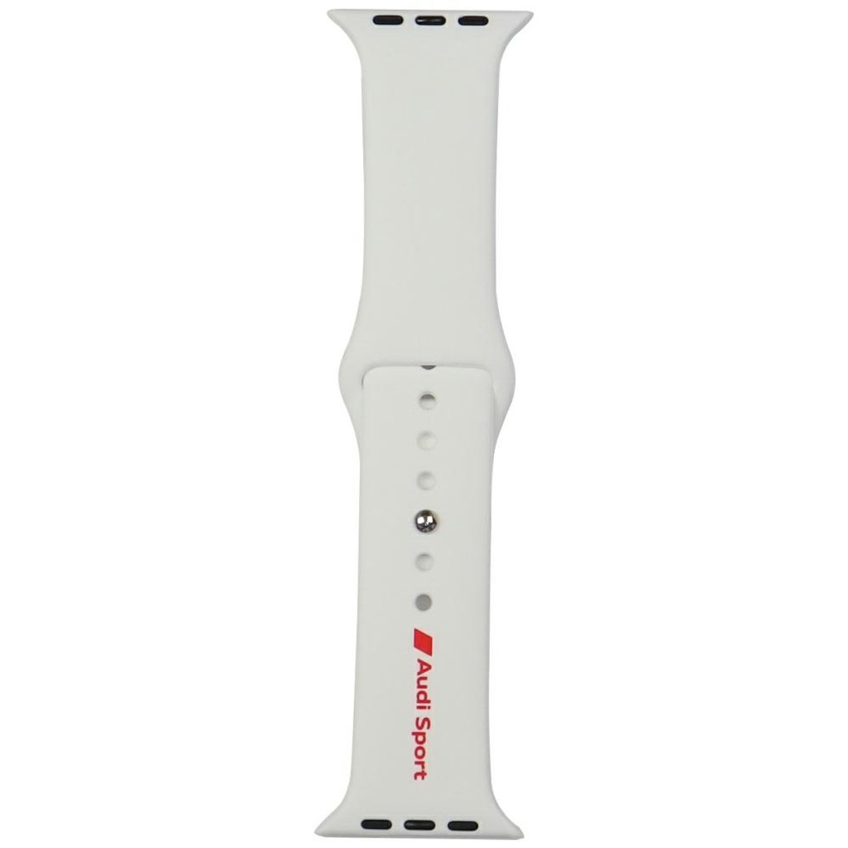 Audi Sport Serie - Siliconen Horlogeband - Apple Watch 44mm - Biaar - Rood Logo