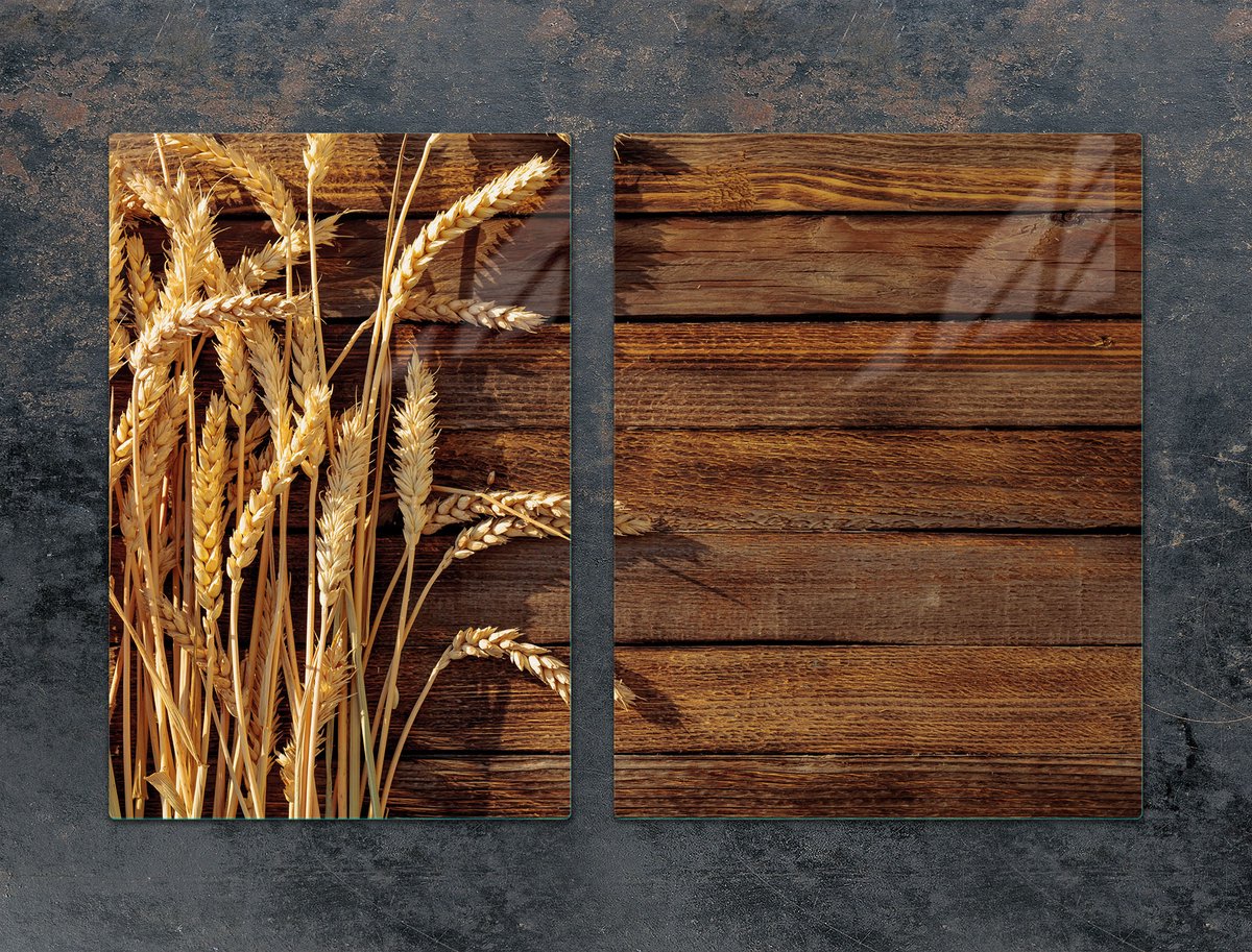 TMK ArtDeko Serie - Glazen Beschermplaat - 75x52 - Pszenica - Decoratief - Veilig