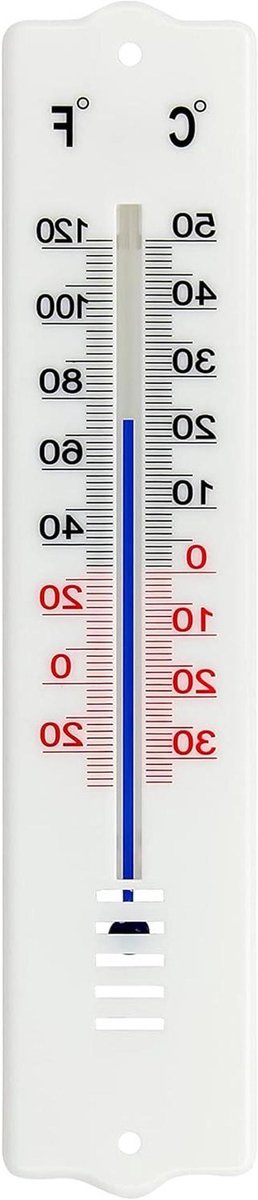 Buiten thermometer - Weerstation binnen - Temperatuur meten - Analoge weergave - 20 cm - Wit