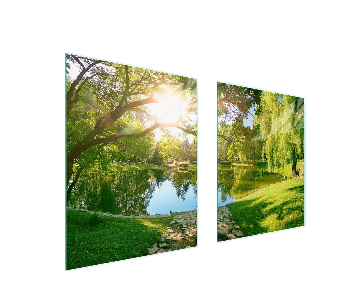 TMK ArtDeko Serie - Glazen Beschermplaat - 85x52 cm - Hartglas - Meerkleurig