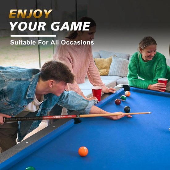 Biljartkeu Set - Pool Keuen - Poolen Spelen - Set van 4 Keuen - 58 Inch - Rood — afbeelding 3