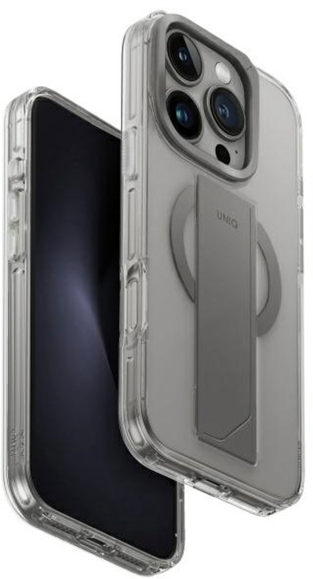 iPhone 16 Pro Max hoesje transparant UNIQ Heldro Max case duurzaam polyurethaan MagClick opladen