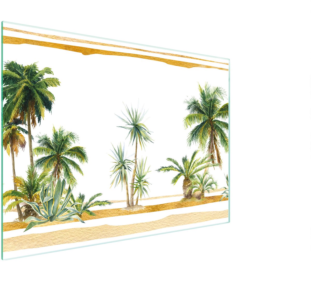 TMK ArtDeko - Snijplank Glas - 30x22 cm - Palmprint - Beschermplaat