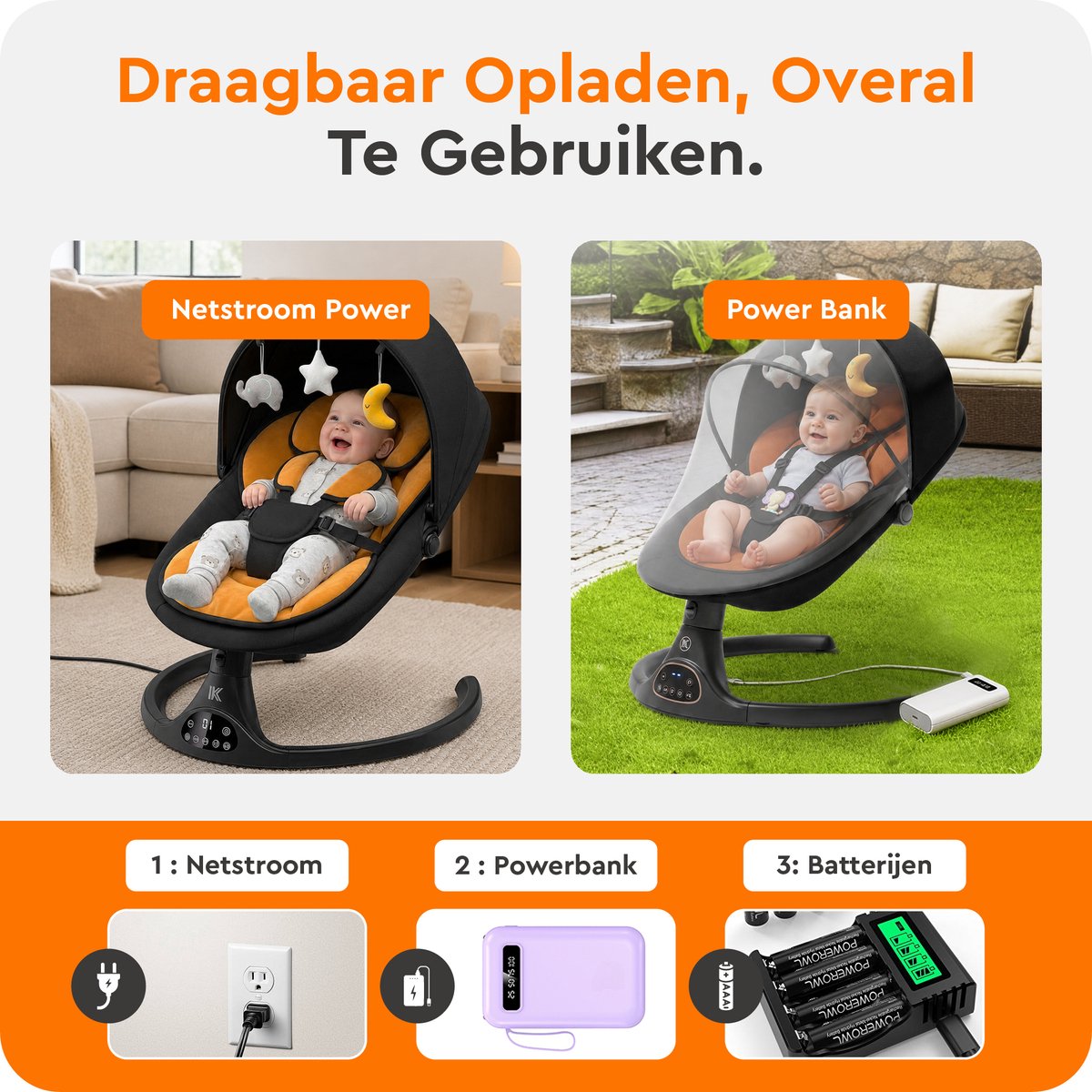 Khido Elektrische Babyschommel - App & Bluetooth thumbnail 4