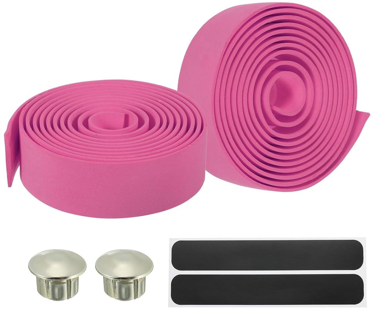 Bicycle Handlebar Tyre met EVA Grip, Antislip Band voor Fietsstuur met Eindkappen, Roze Kleur voor Racefietsen