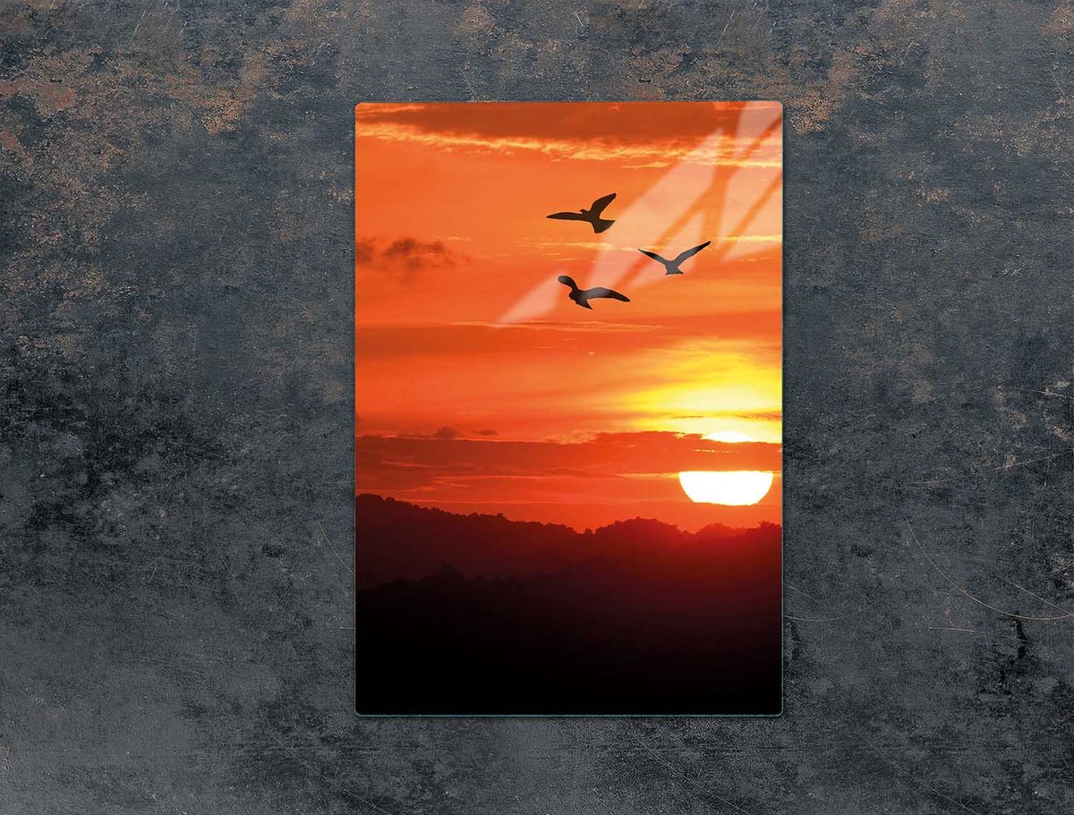 TMK ArtDeko - Snijplank van Gehard Glas - 35x52 cm - Motief Zon - Multifunctioneel