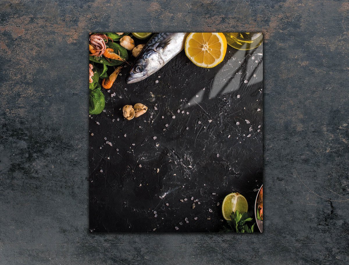 TMK ArtDeko - Snijplank - 45x52 cm - Rybna Print - Glas
