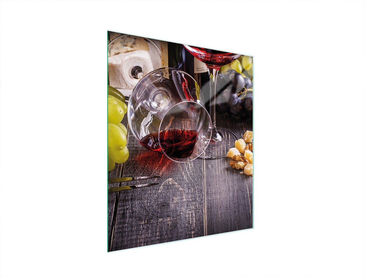 TMK ArtDeko - Snijplank - Hartglas - 45x52 cm - Wijnmotief