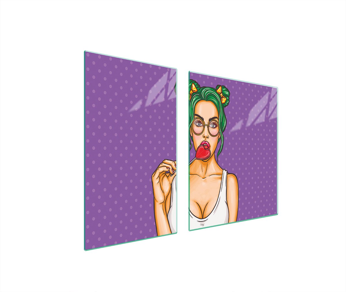 TMK ArtDeko - Beschermplaat en Snijplank - Glas - 100x52cm - Vrouwelijk Ontwerp