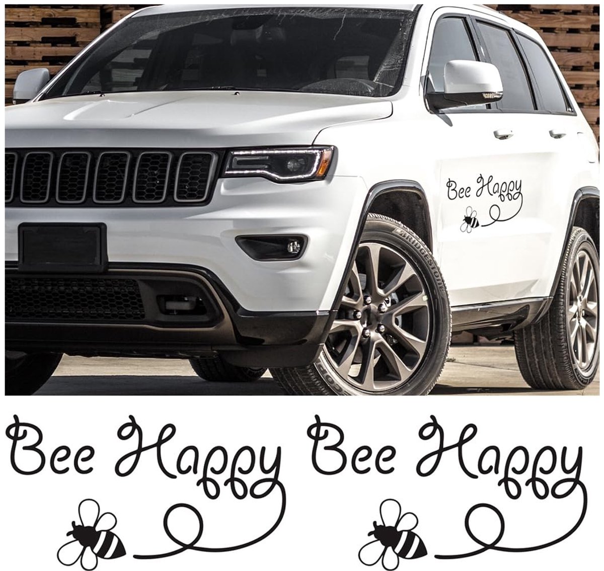 Allecto - Raamstickers - Grappige belettering - Schattige ontwerp - Zwart - Auto stickers - Decoratie voor autoruiten - 2 stuks